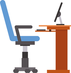 Workplace side view clip art