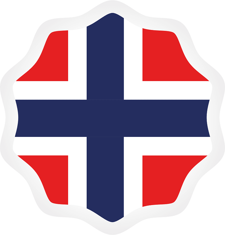 Norwegian flag sticker clip art