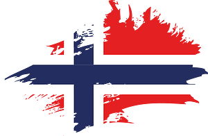 Norwegian flag paint stroke