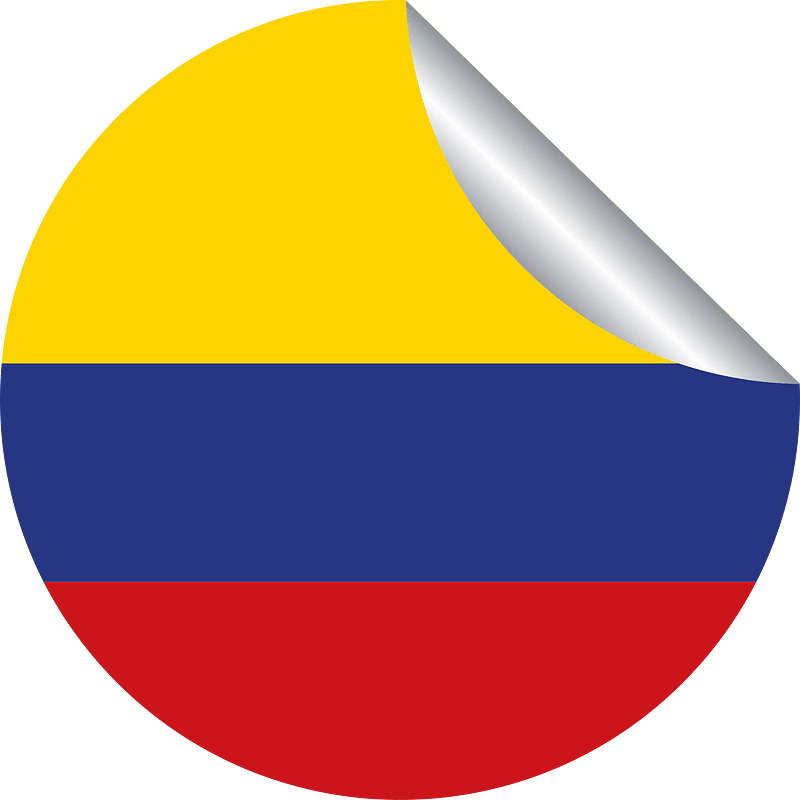 Colombian flag on a peeling sticker