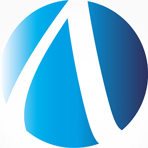 Blue circle logo concept