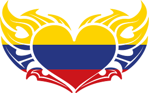 Heart with Colombian flag