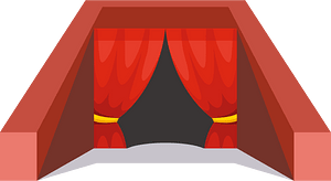 Red curtain in circus