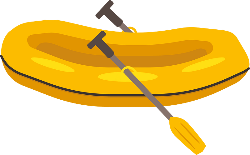 Yellow inflatable boat
