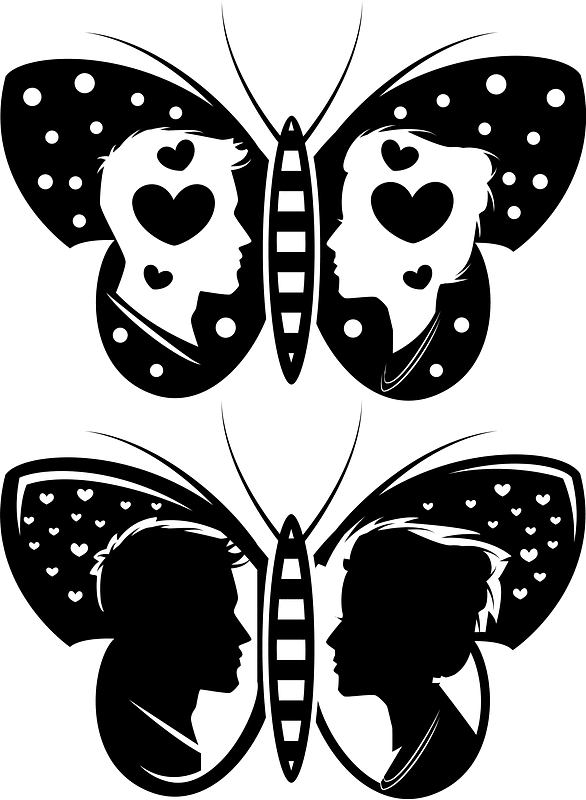 Butterfly love symbol