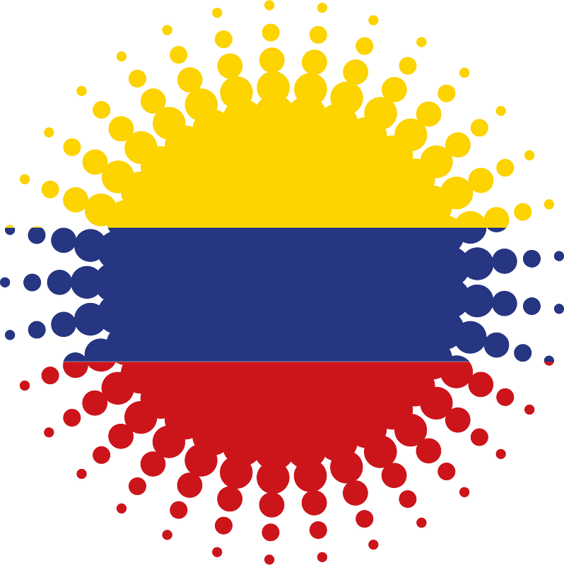 Colombian flag halftone shape