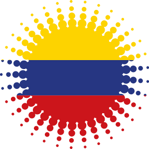 Colombian flag halftone shape