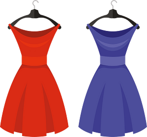 Dresses on a hanger