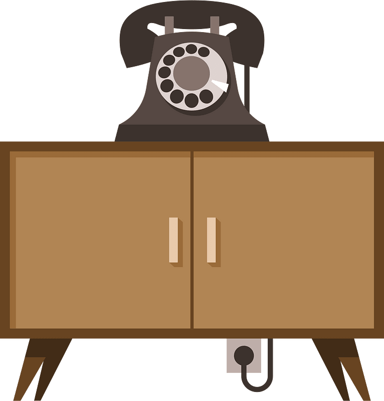 Vintage nightstand and a telephone