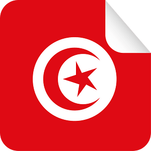 Tunisian flag square sticker