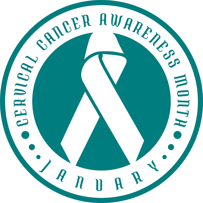 Cervical cancer ribbon sticker