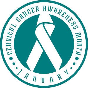 Cervical cancer ribbon sticker