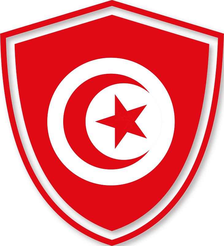 Tunisian flag shield