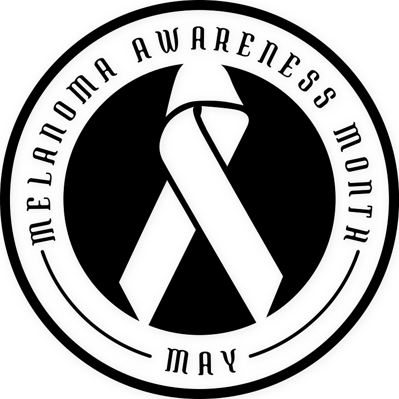 Melanoma cancer ribbon sticker