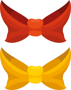 Red and yellow bows