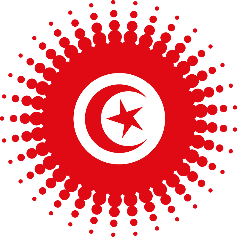 Tunisian flag halftone design - Free vector clipart images on creazilla.com