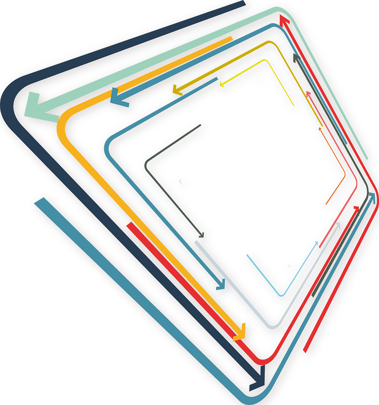 Abstract shape color arrows