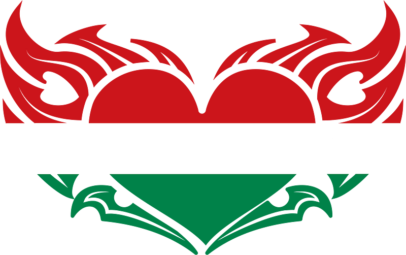 Burning heart With Hungarian flag