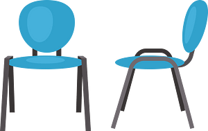 Office chairs in blue color