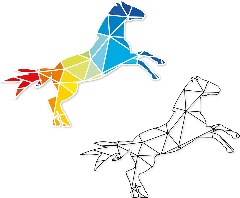 Horse coloring art