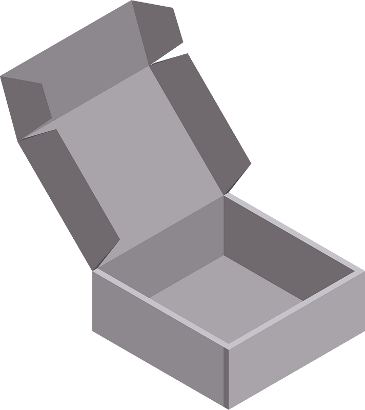 Open cardboard box