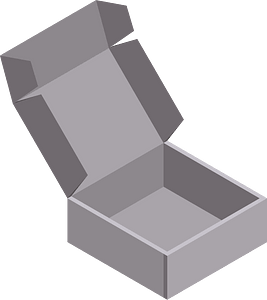 Open cardboard box