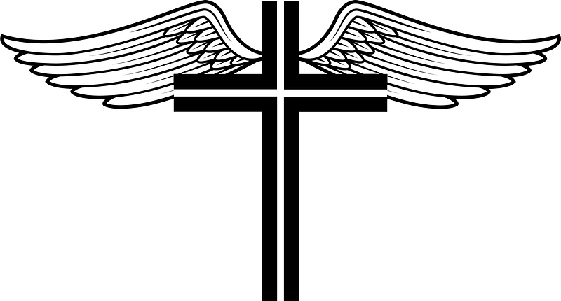 Cross and wings