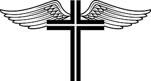 Cross and wings