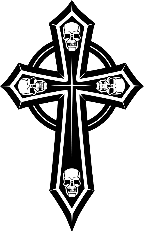 Religious cross with skulls - Free vector clipart images on creazilla.com