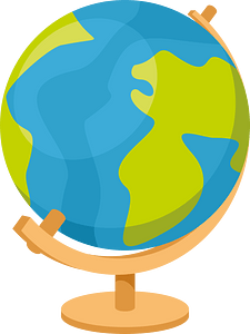 World globe with stand