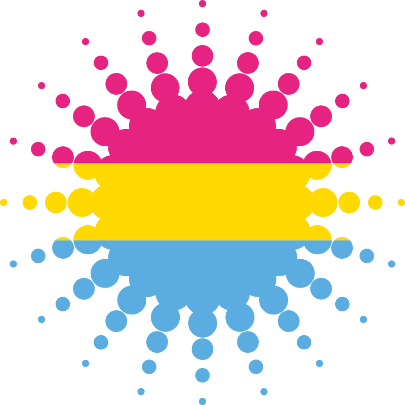 Pansexual flag halftone shape