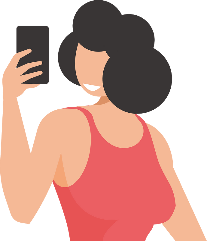 Girl makes a selfie