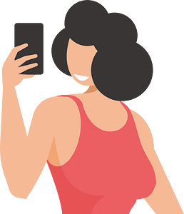 Girl makes a selfie