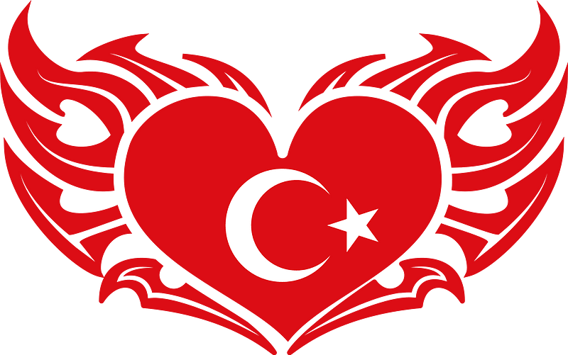 Turkish flag heart