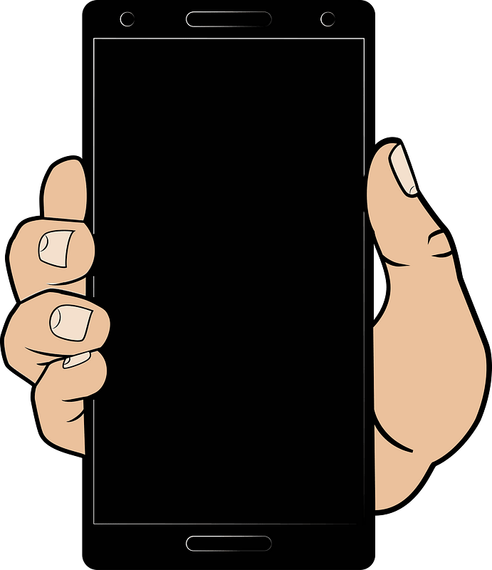 Black smartphone in a hand