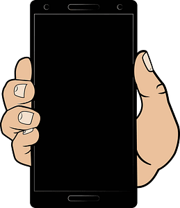 Black smartphone in a hand