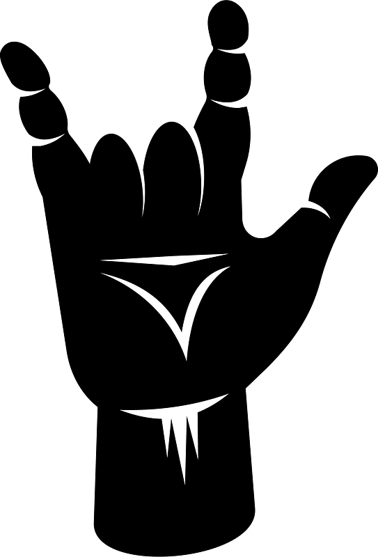 Sign of the horns gesture silhouette