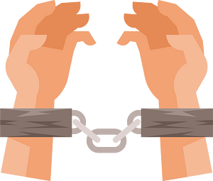 Hands in shackles