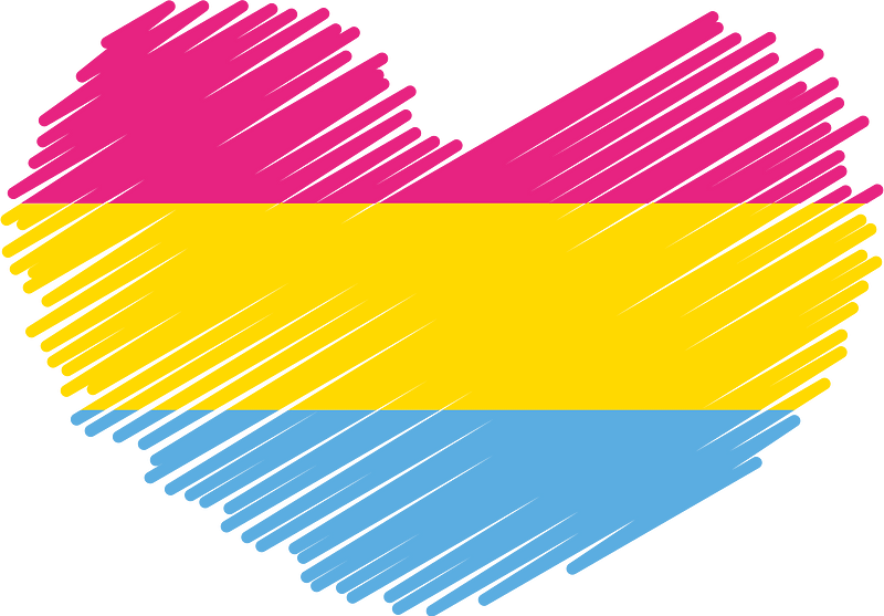 Pansexual Pride flag heart