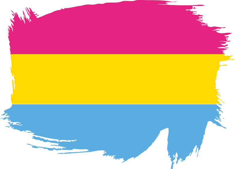 Pansexual flag paint stroke