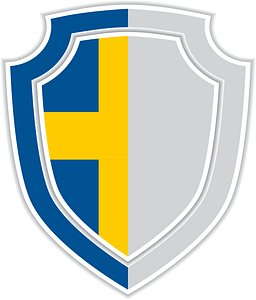 Knight shield with Swedish flag