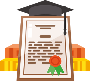 College graduation diploma