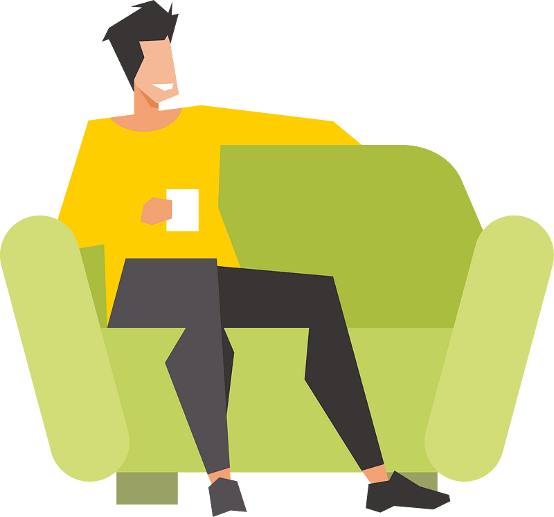 Man relaxing on a sofa