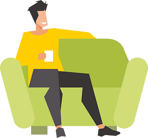 Man relaxing on a sofa