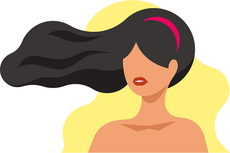 Long black hair