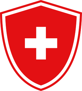Shield with Swiss flag