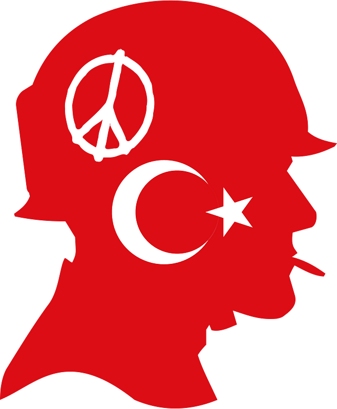 Soldier of peace with Turkish flag