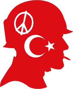 Soldier of peace with Turkish flag