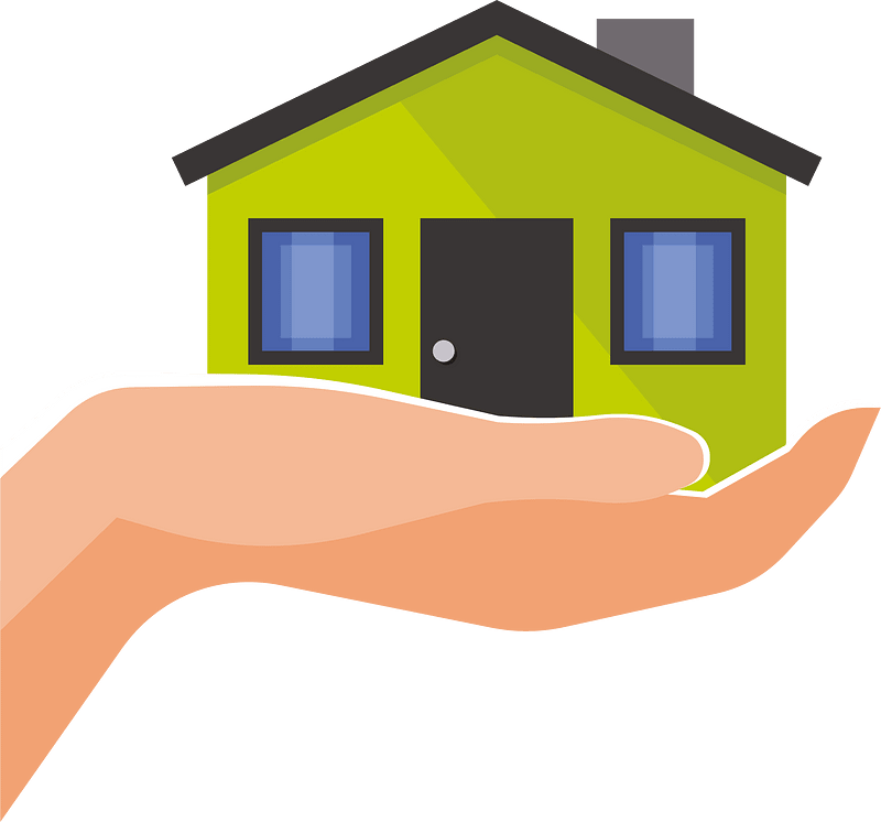 House in hand palm