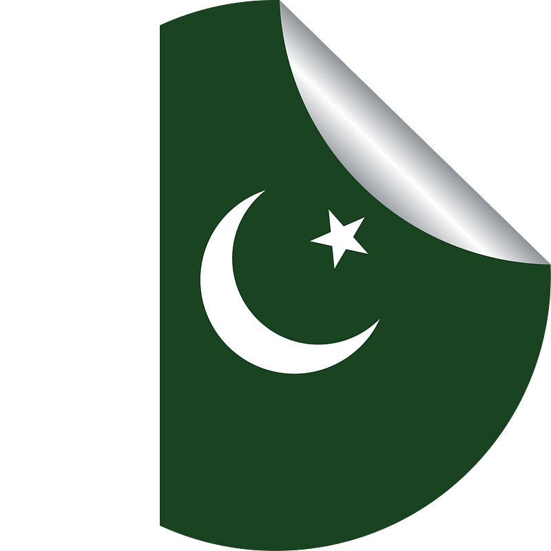 Pakistani flag peeling sticker